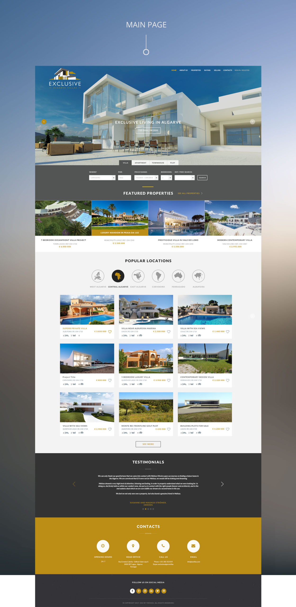 exclusive algarve villas web project